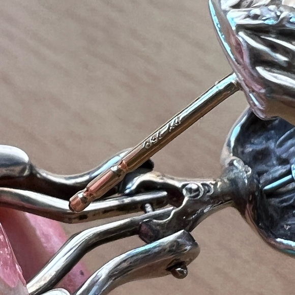 DAVID YURMAN DIAMOND 925 STERLING & 18K YELLOW GOLD SHRIMP EARRINGS OMEGA LOCKS - Picture 9 of 16